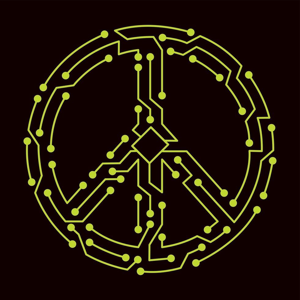 esquema eléctrico del símbolo pacifista vector
