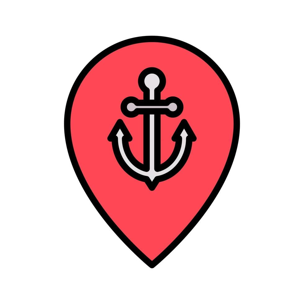 Seaport Location Icon vector