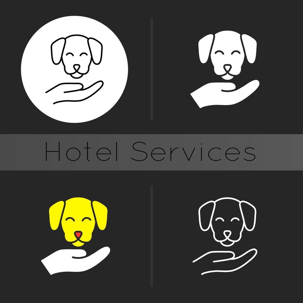 Pet friendly dark theme icon vector