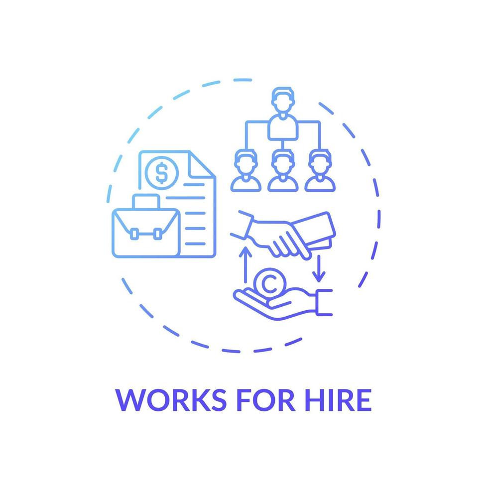 Working for hire concept icon vector