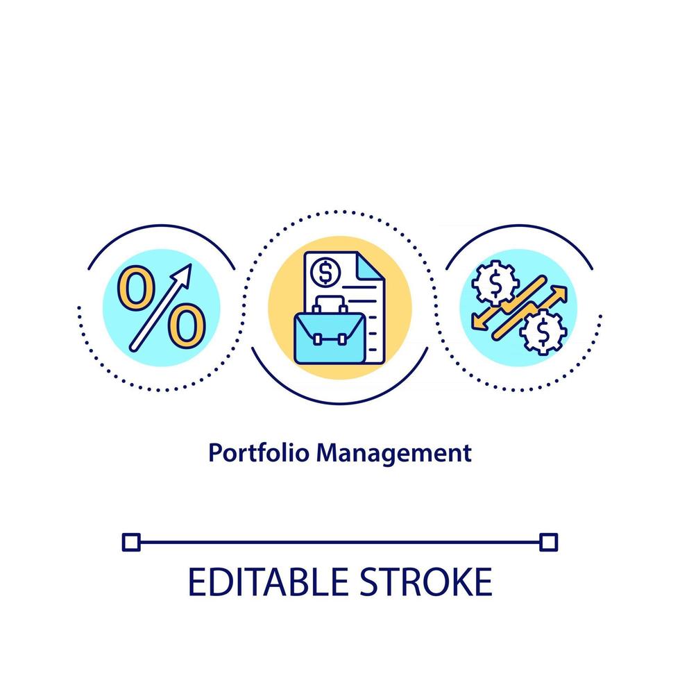 Portfolio management concept icon vector