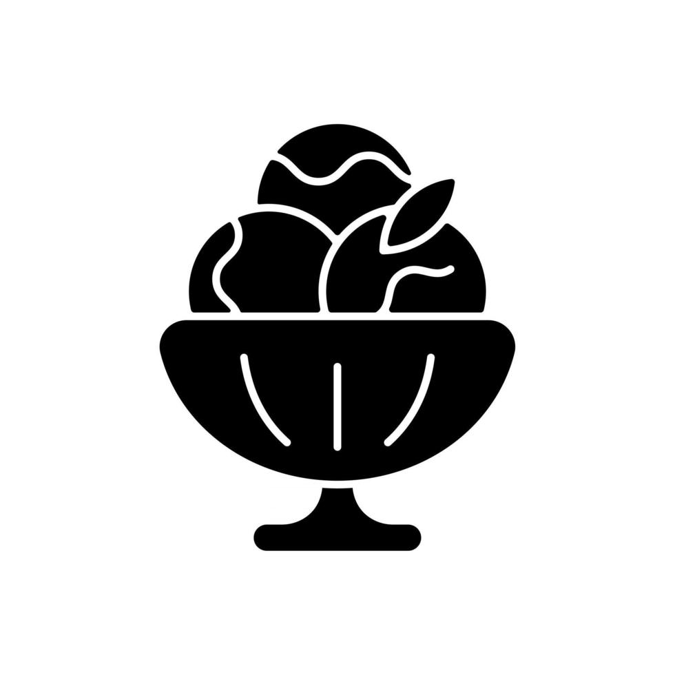 Sorbet black glyph icon vector