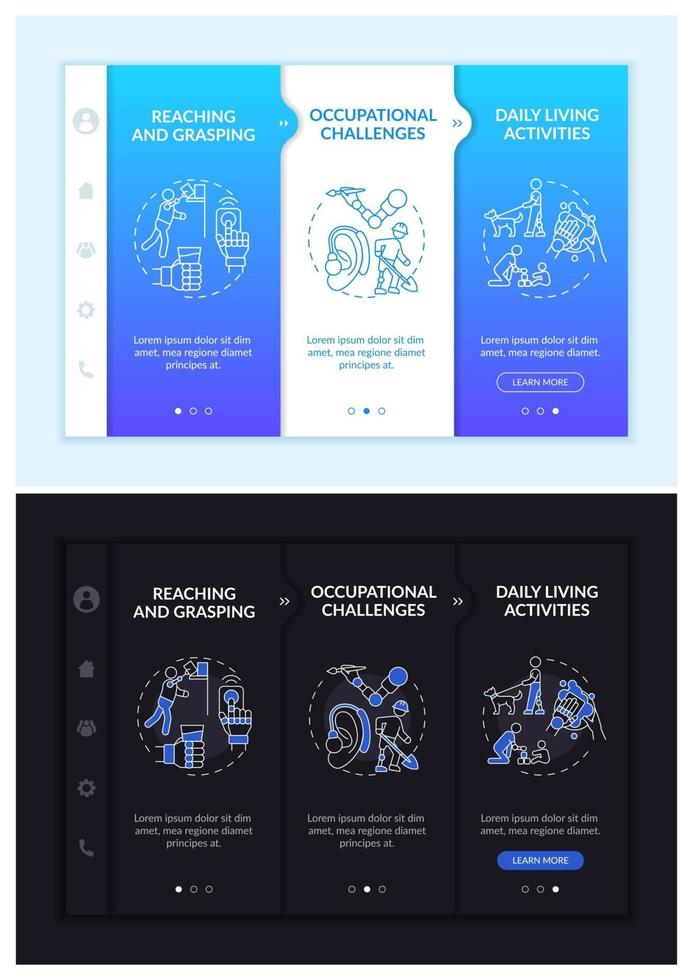 Upper limb implant test onboarding vector template