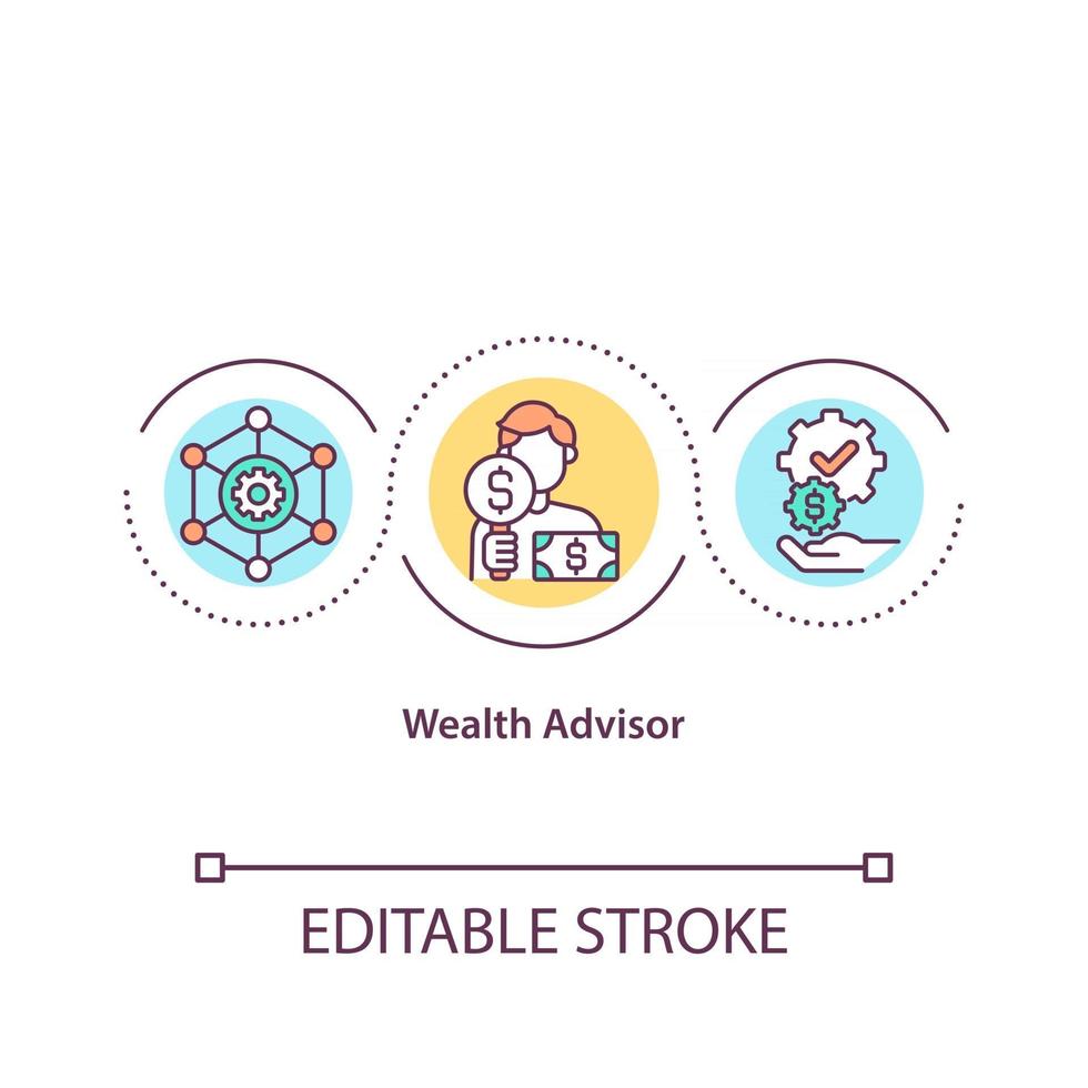 Wealth advisor concept icon vector