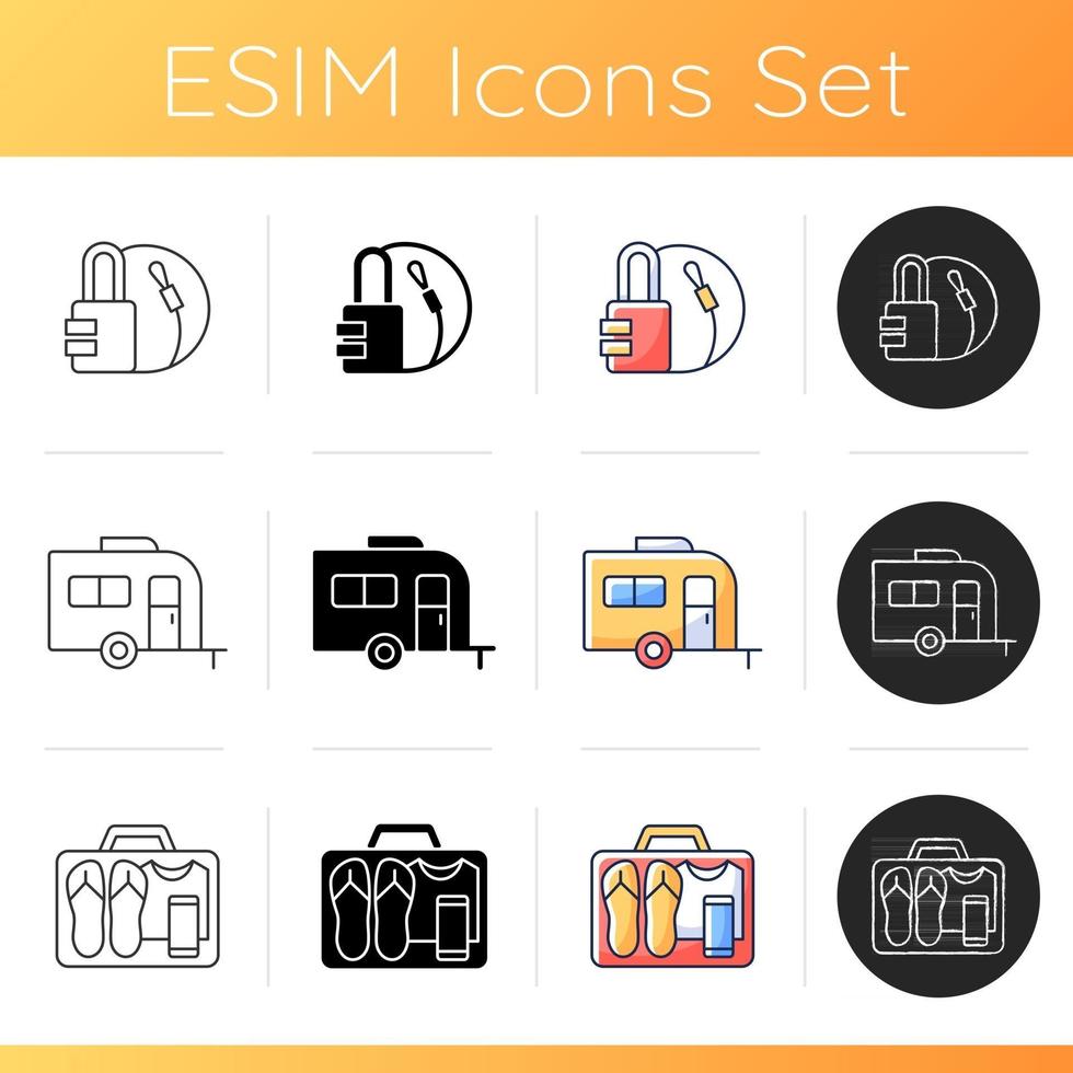 Vacation icons set vector