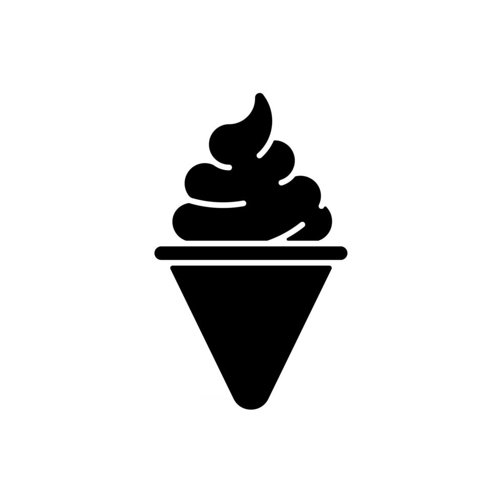 Ice cream cone black glyph icon vector