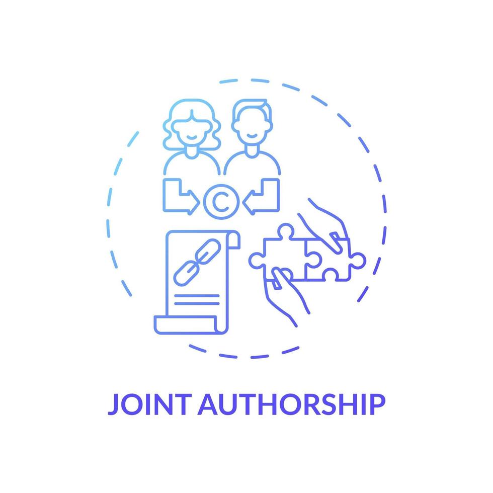 Joint authorship concept icon vector