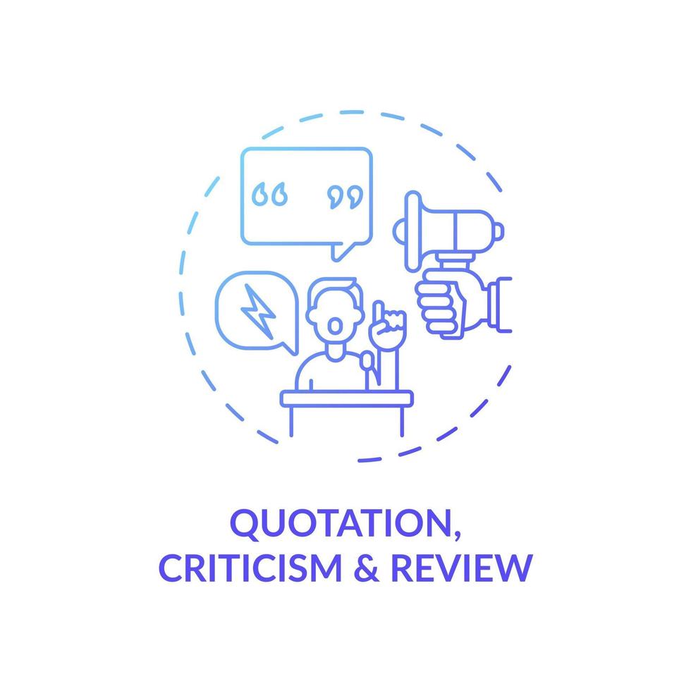 Criticism and review concept icon vector