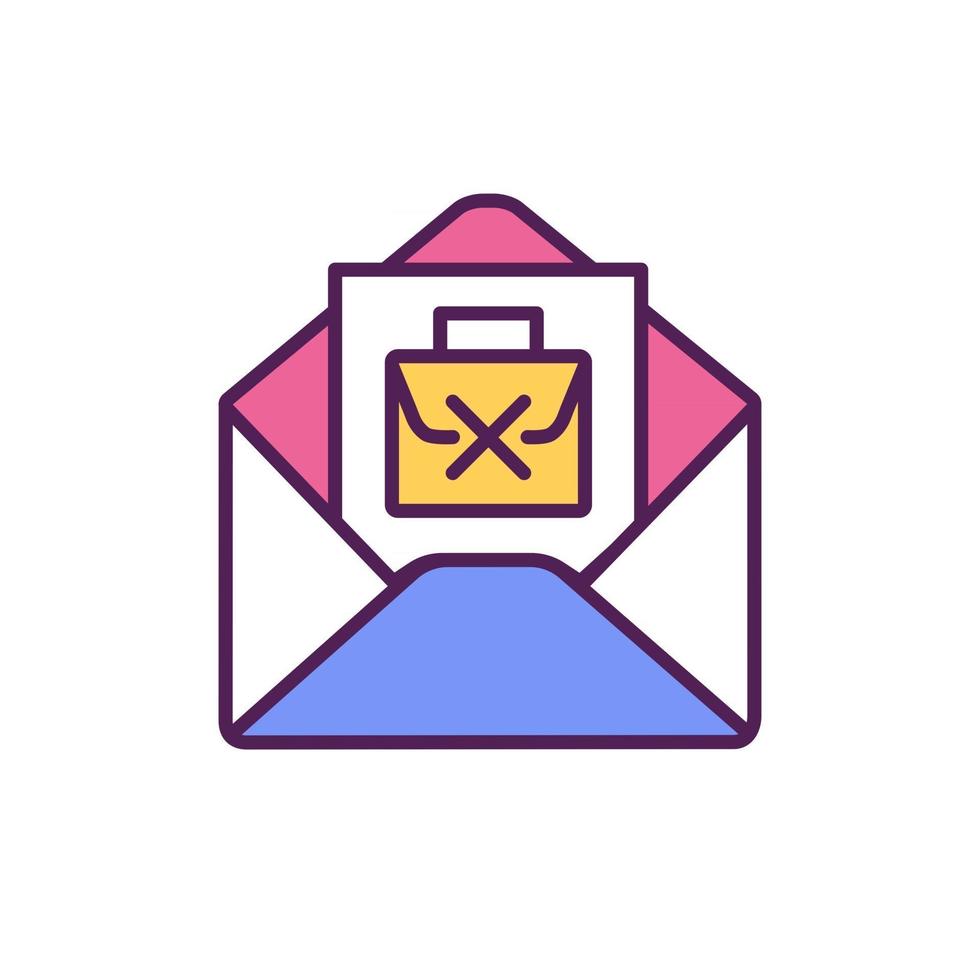 Write resignation letter RGB color icon vector