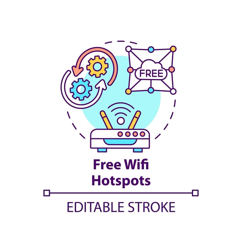 Free wifi hotspots concept icon vector