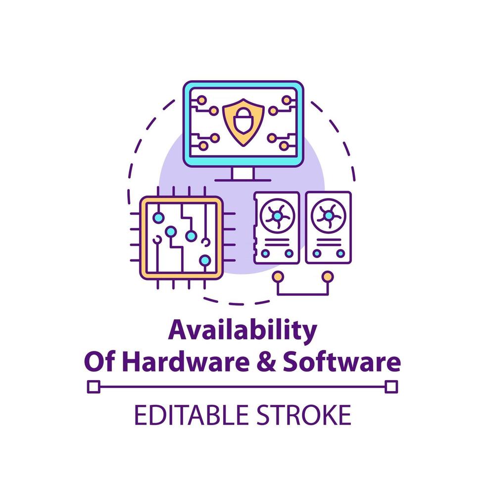 Availability of hardware and software concept icon vector