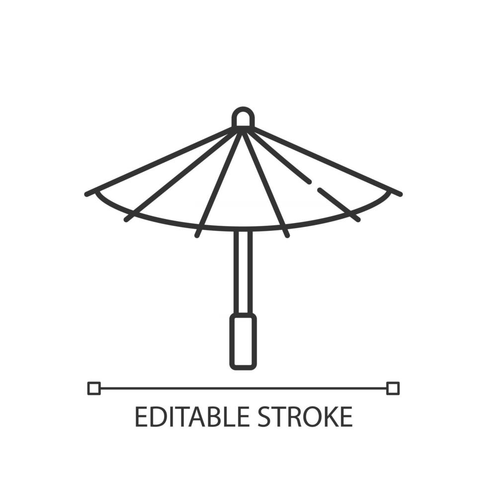 icono lineal de paraguas coreano vector