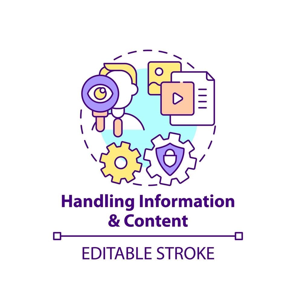 Handling information and content concept icon vector