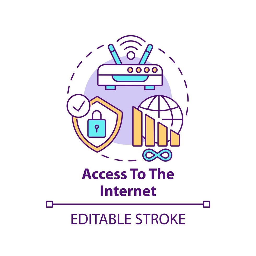 Access to internet concept icon vector