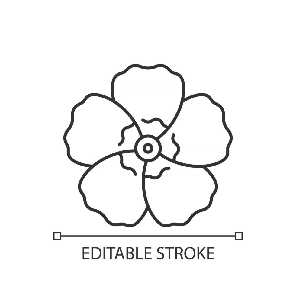 Hibiscus syriacus linear icon vector