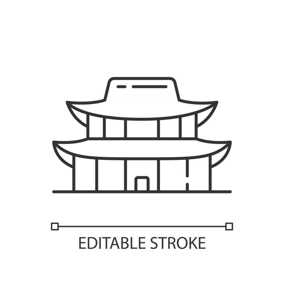 icono lineal del palacio gyeongbok vector