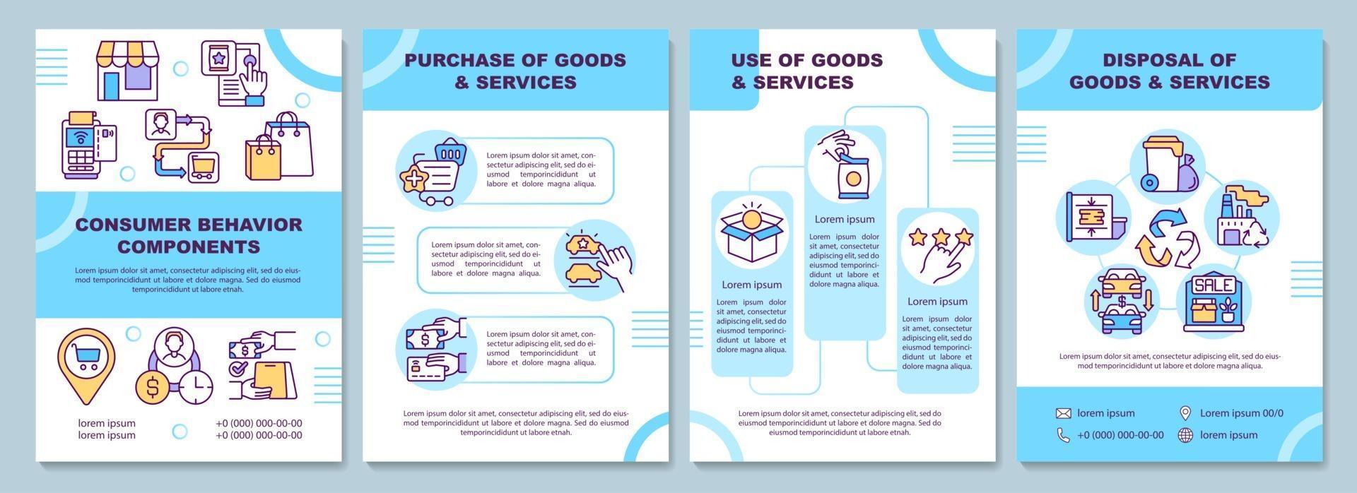 Consumer behavior components brochure template vector