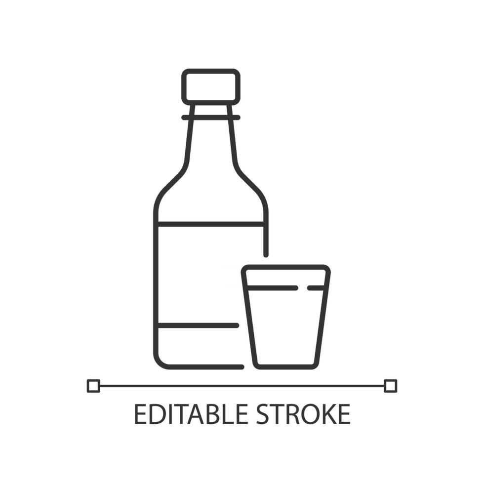 Soju linear icon vector