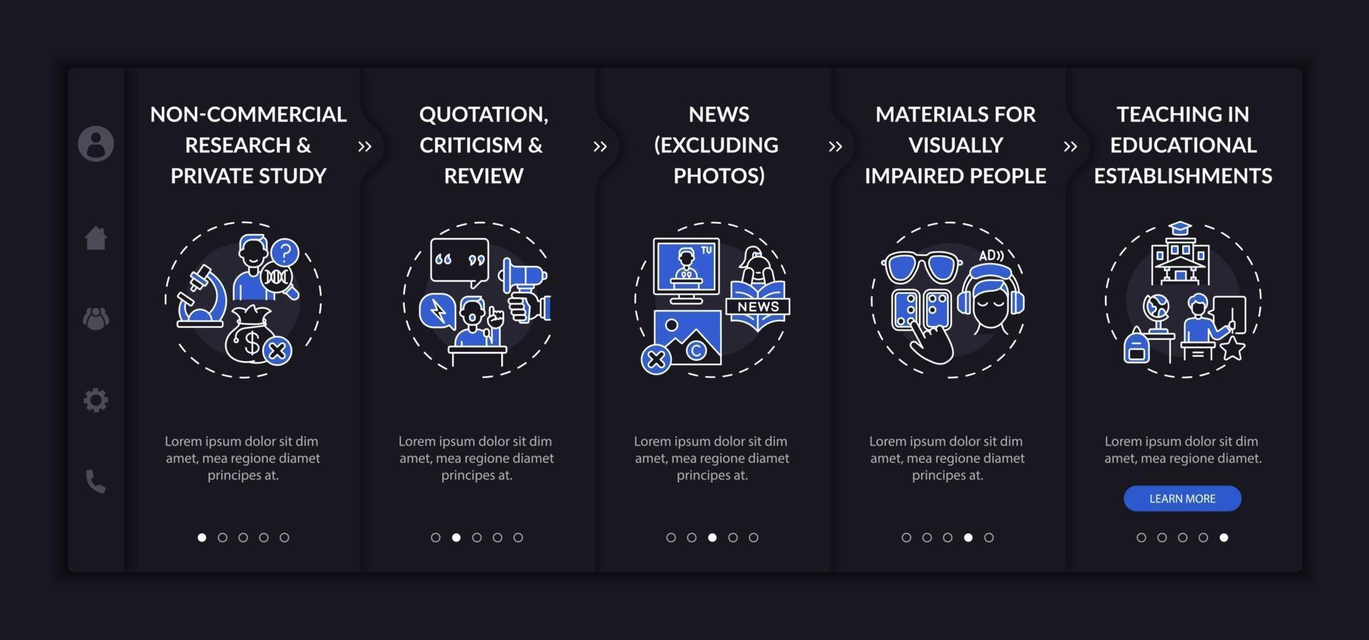 Copyright specificity onboarding vector template