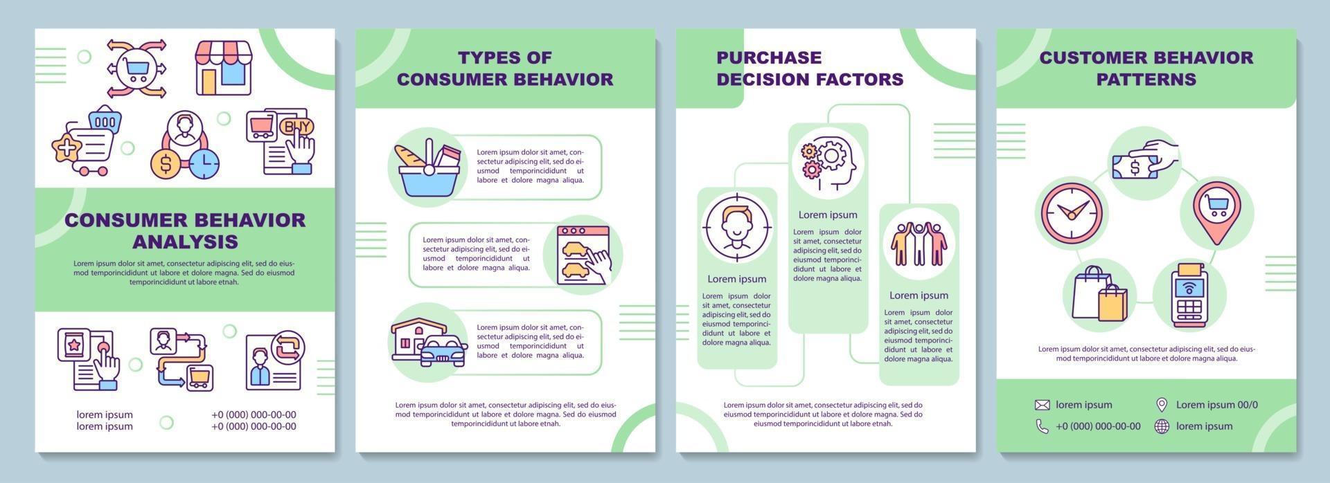 Consumer behavior analysis brochure template vector