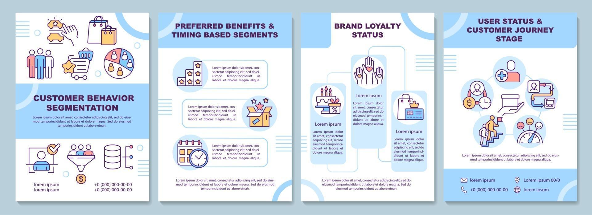Customer behavior segmentation brochure template vector