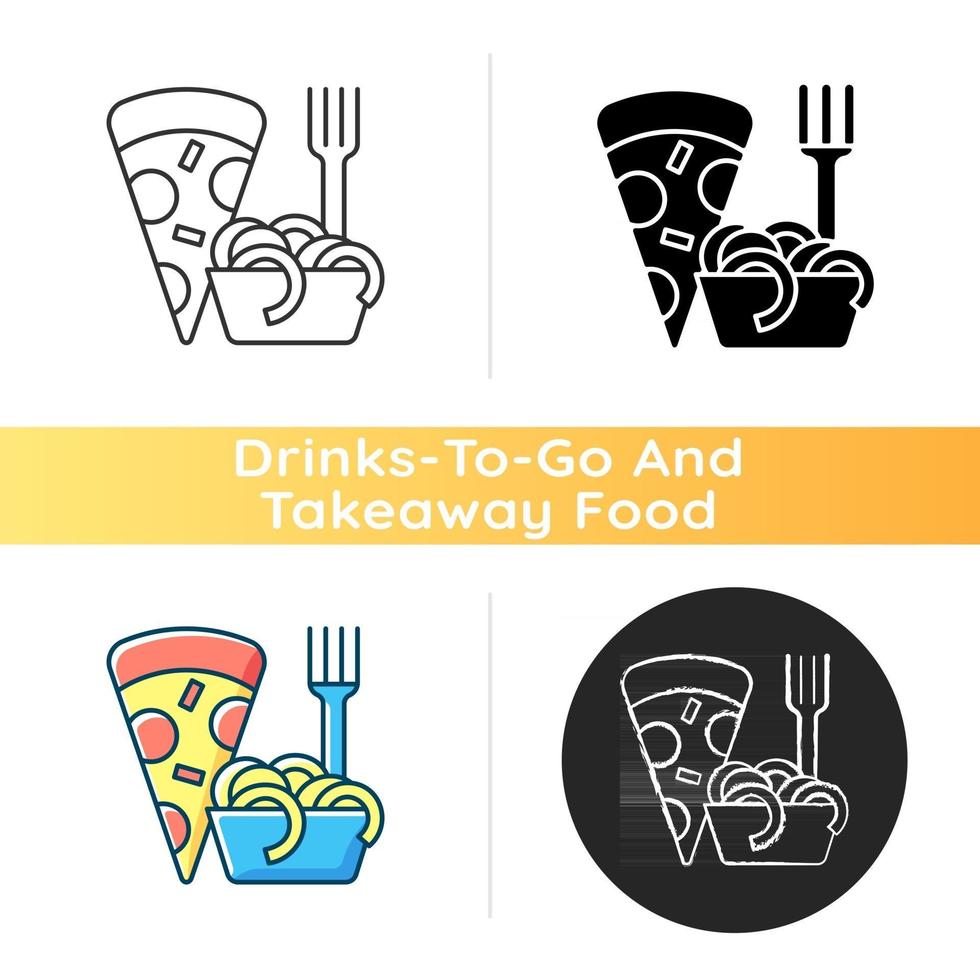 Takeaway italian food icon vector