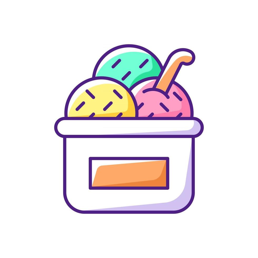 Ice cream in cup RGB color icon vector