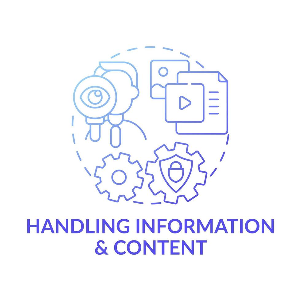 Handling information and content dark blue concept icon vector