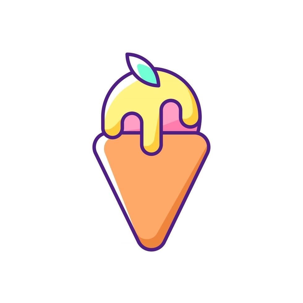 icono de color rgb de helado vector