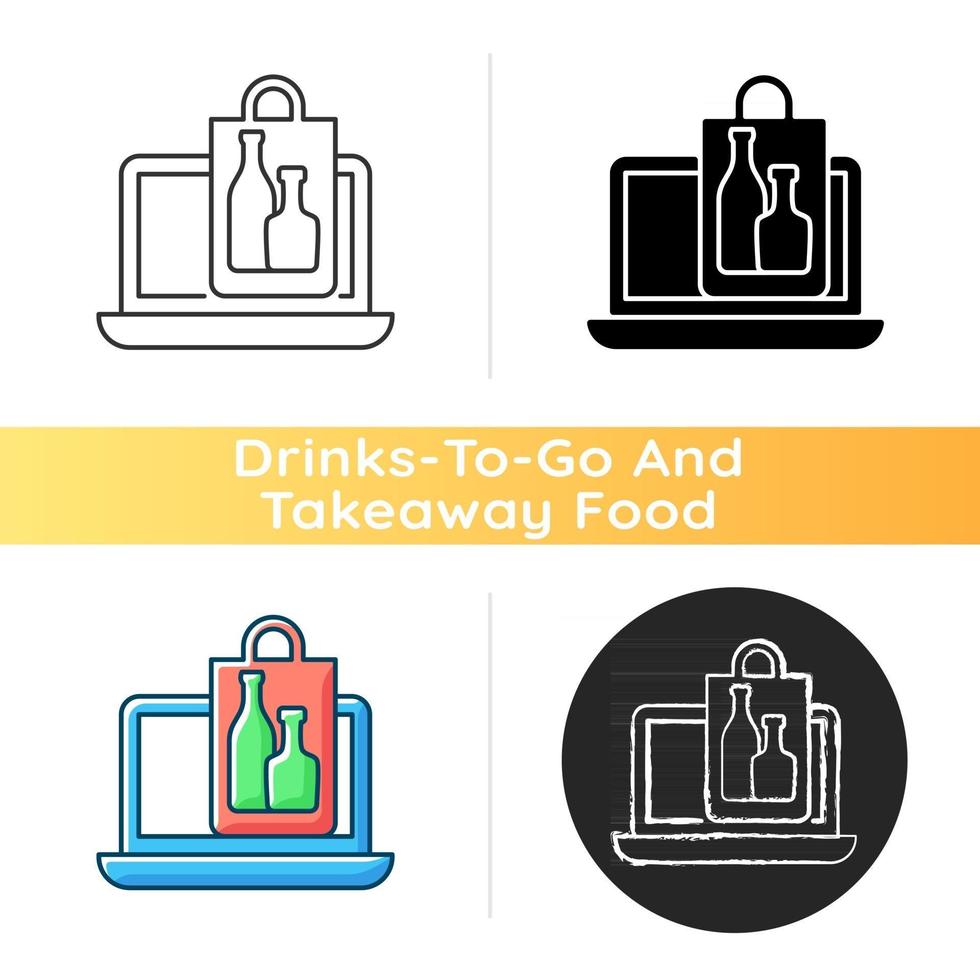 Online drinks ordering icon vector