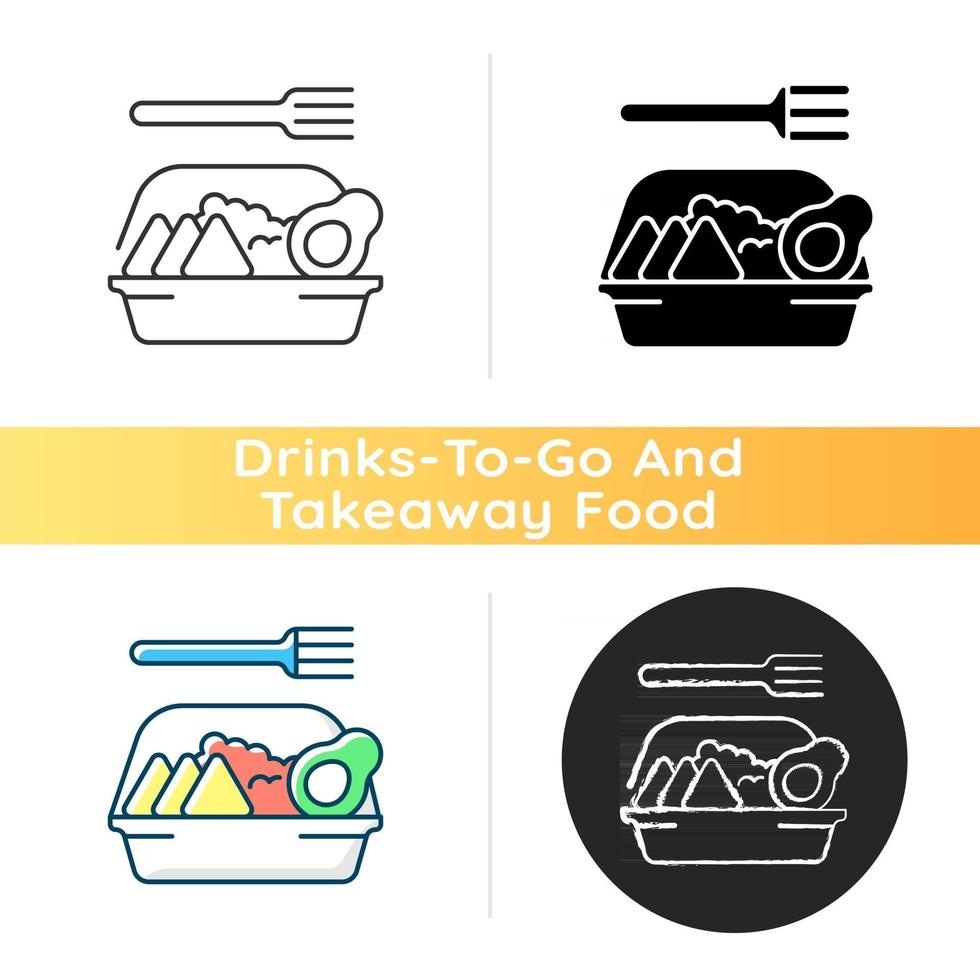 Family style meals takeout icon vector