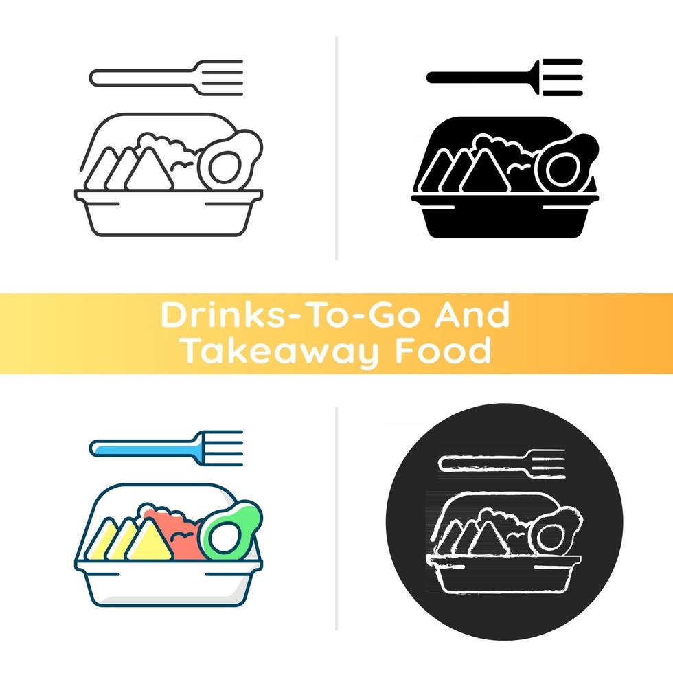 icono de comida para llevar de estilo familiar vector