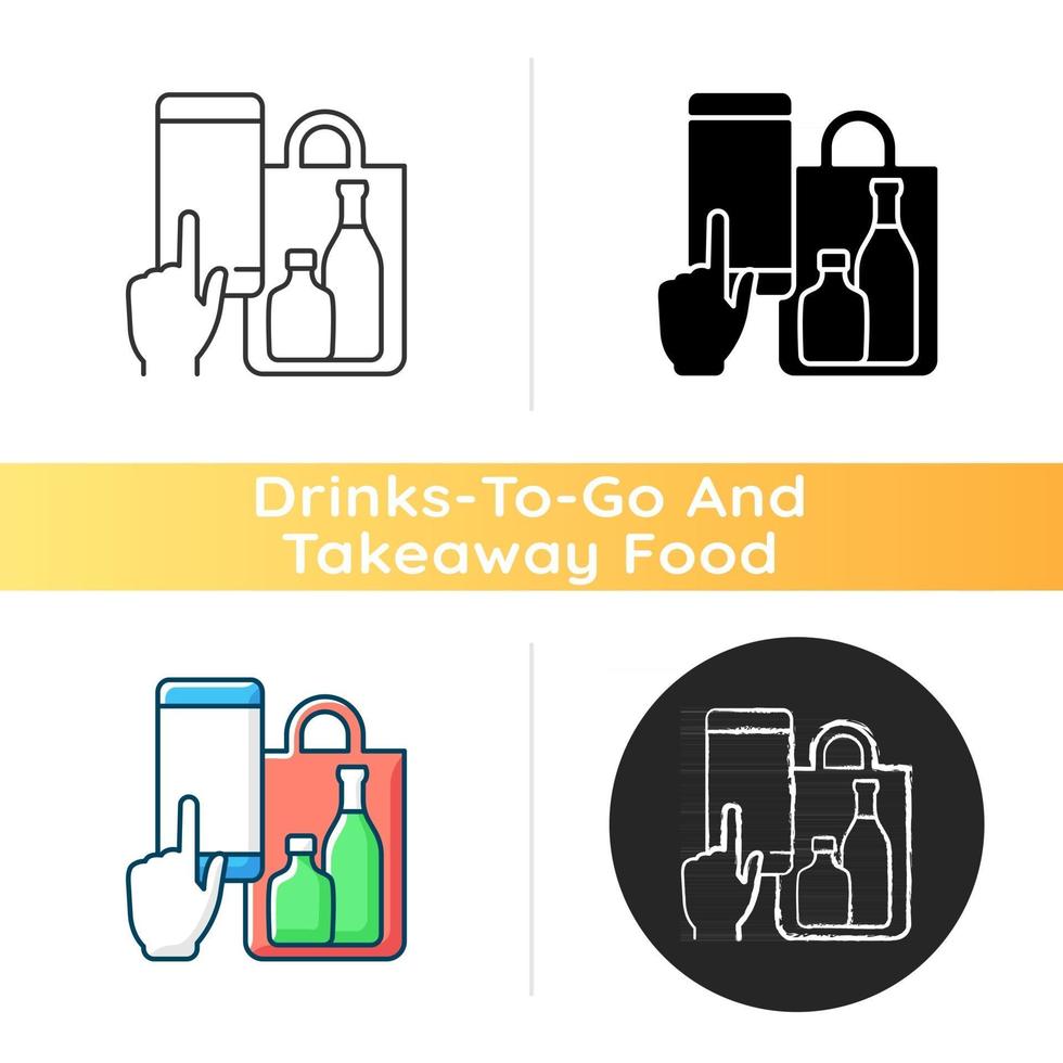 Phone drinks ordering icon vector