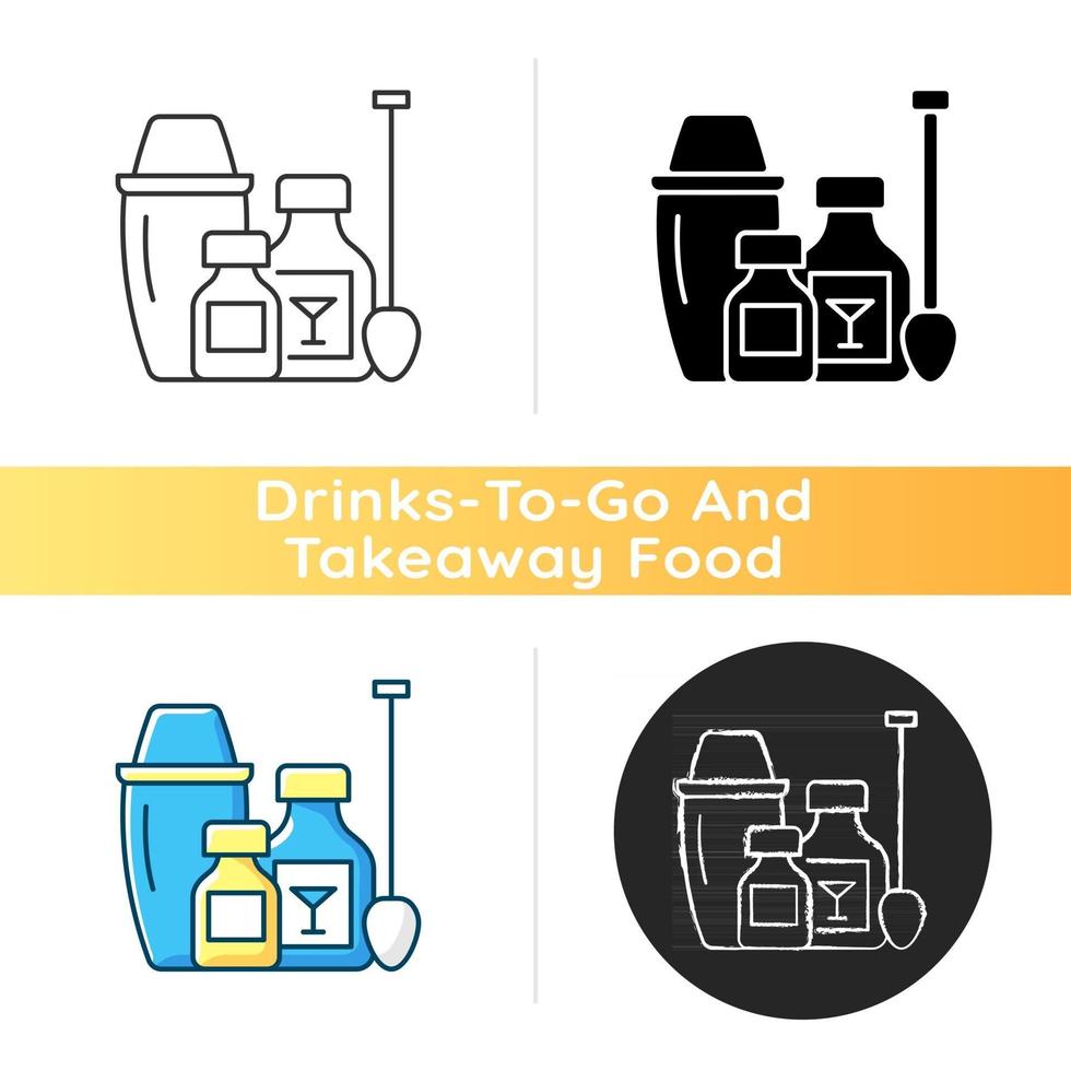 Cocktail kits icon vector