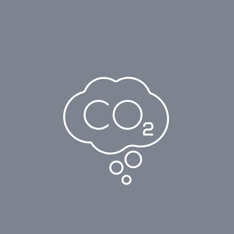 icono lineal de vector de emisiones de carbono co2