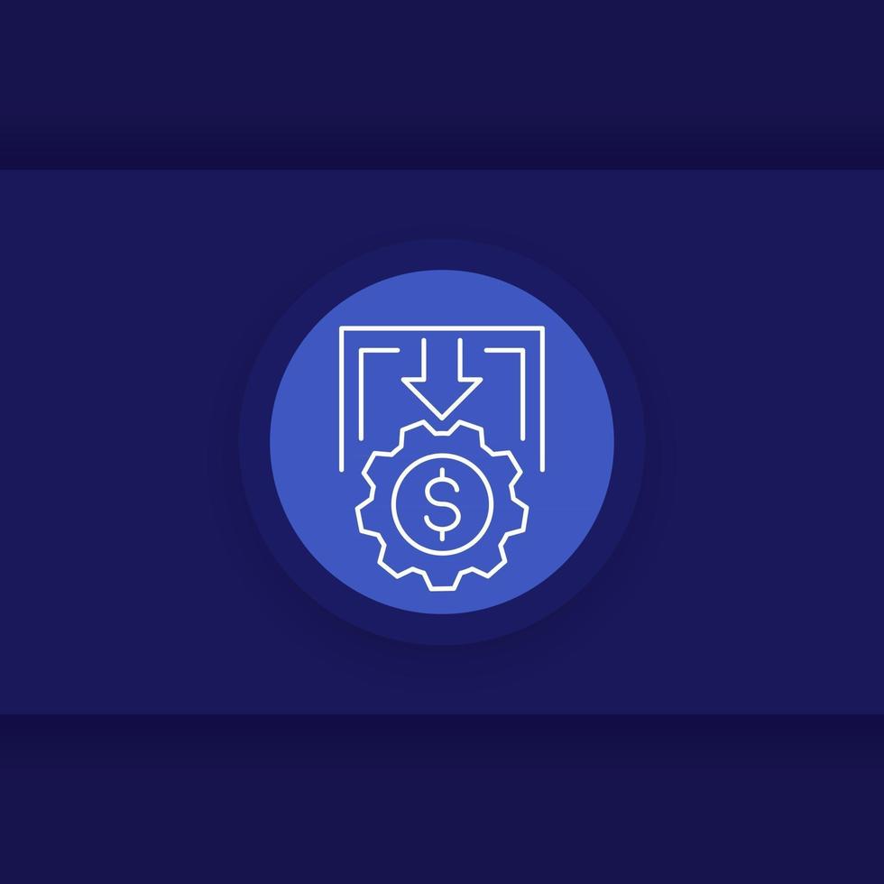 cost reduction thin line icon vector