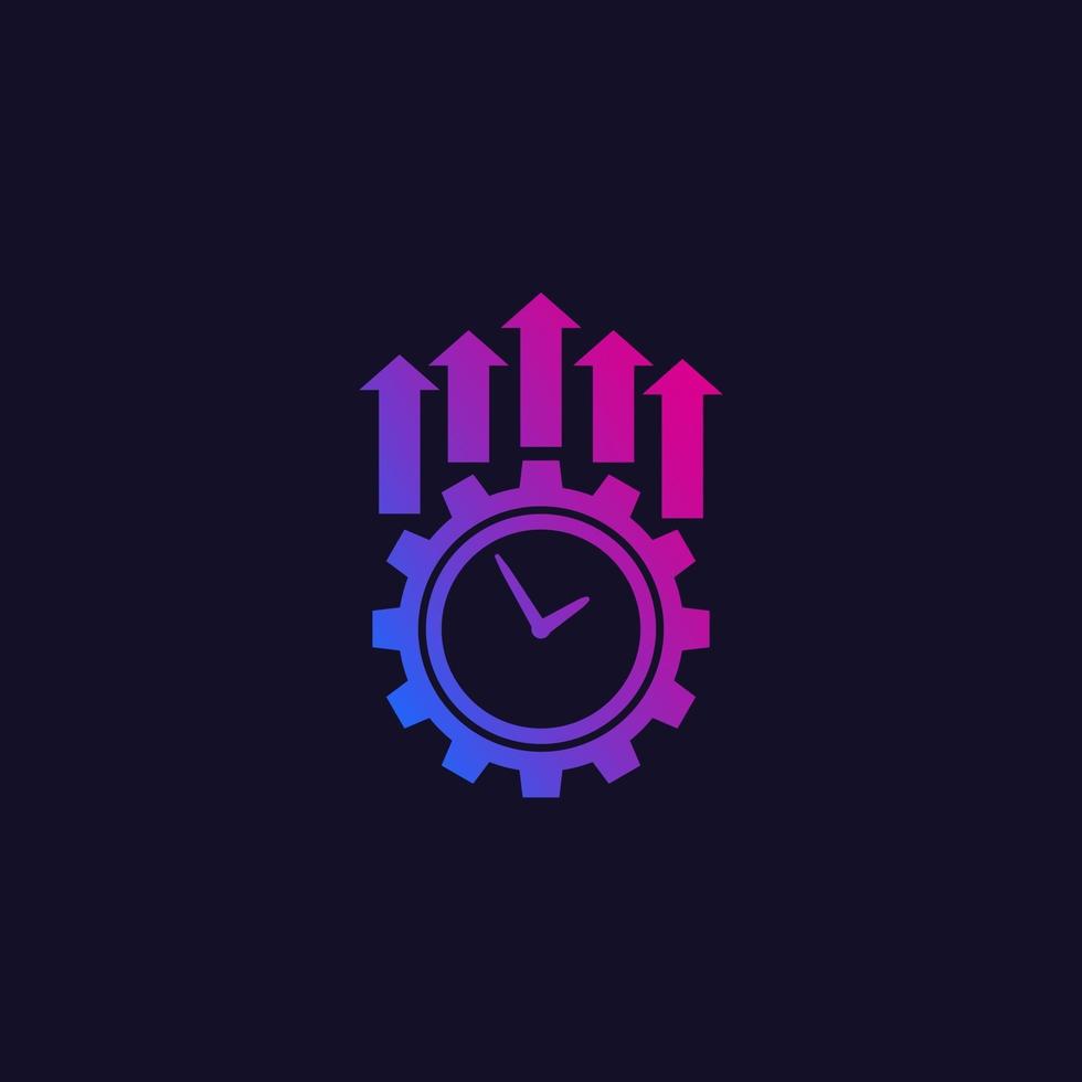 productivity and efficiency growth vector icon