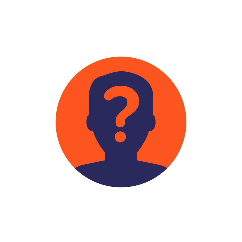 unknown person or user icon on white vector