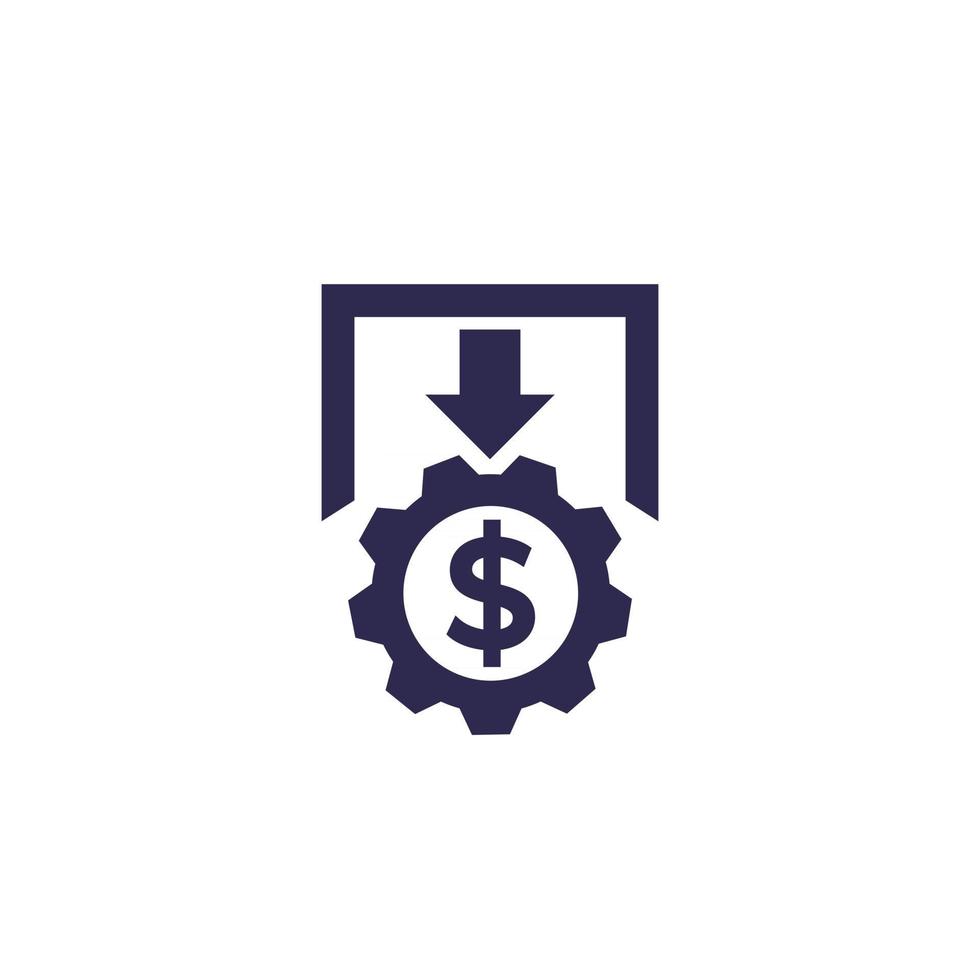 cost reduction or cutting icon vector