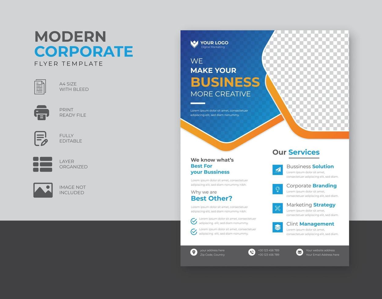 Corporate business flyer template vector