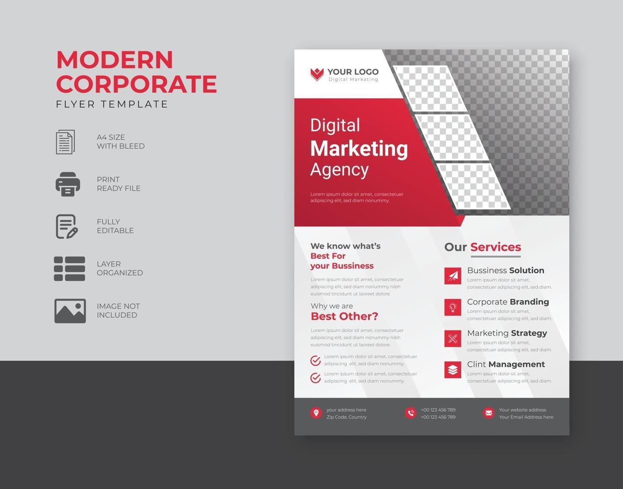 Modern business brochure template vector