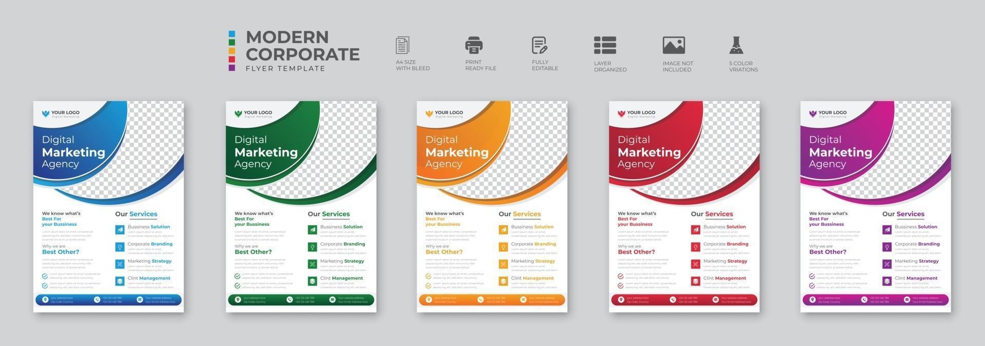 Corporate business multipurpose flyer design and brochure cover template vector