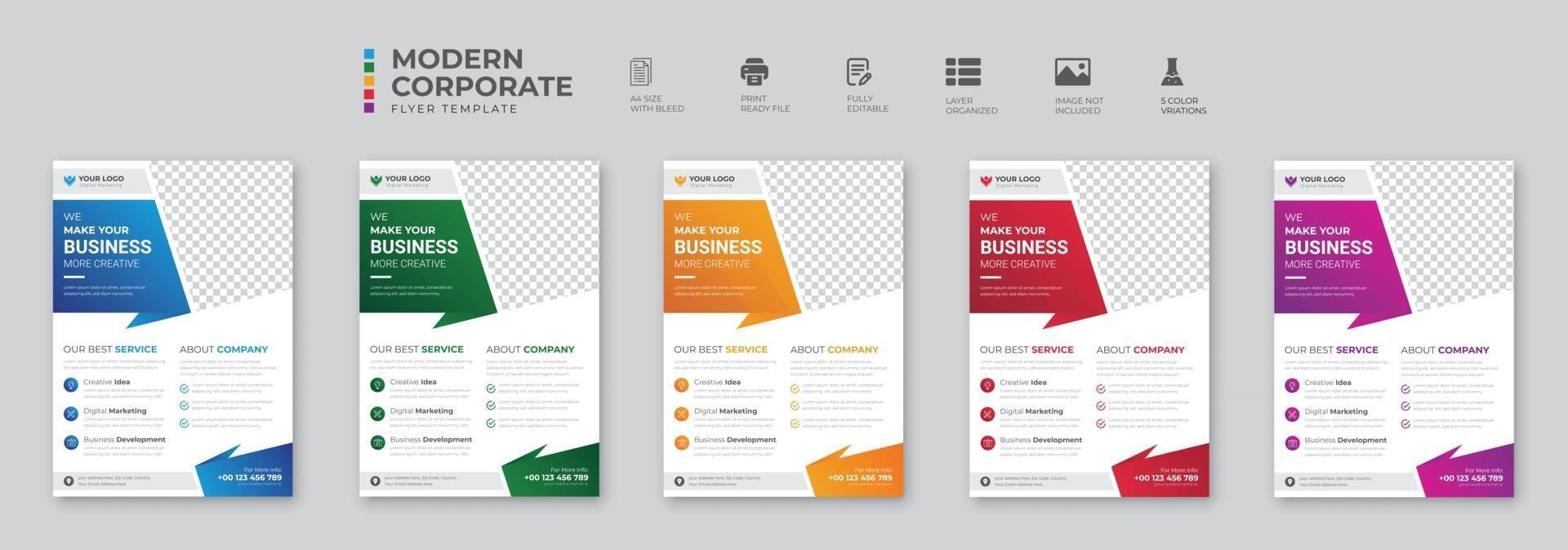 Creative corporate and business flyer brochure template design vector