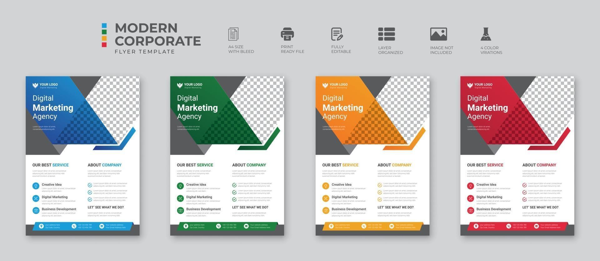 folleto de plantilla de diseño de volante de negocios simple folleto de diseño de portada moderno póster de informe anual en tamaño a4 con líneas geométricas y onduladas para el mercado empresarial sobre fondo blanco vector