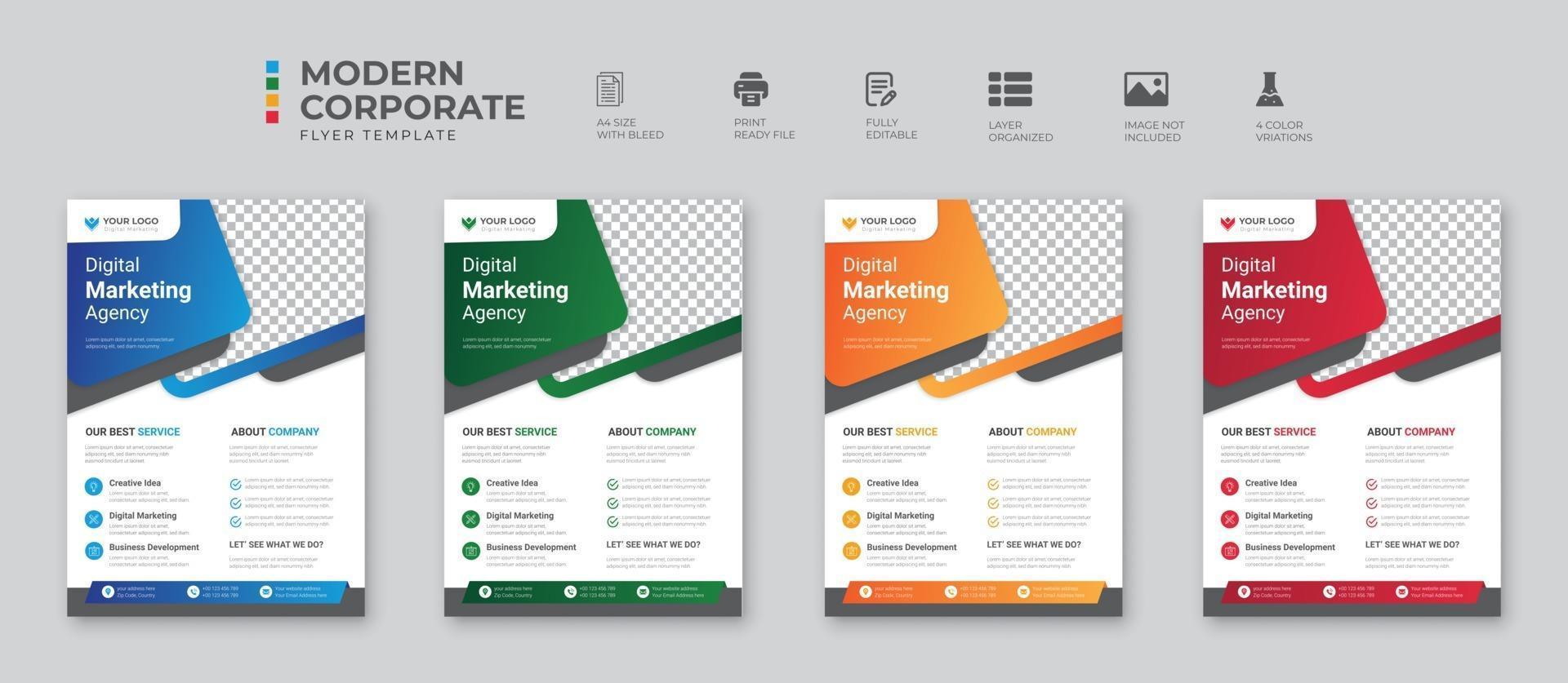 plantilla de volante de negocios corporativos diseño vectorial plantilla de volante forma geométrica utilizada para el diseño de carteles de negocios volante de la empresa pancartas y folletos corporativos diseño gráfico con triángulo vector