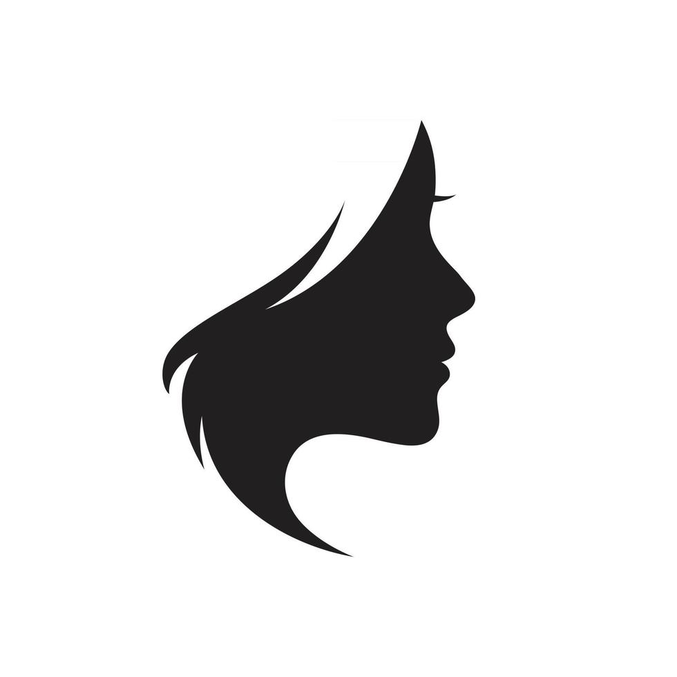 cabello mujer y rostro logo y simbolos vector