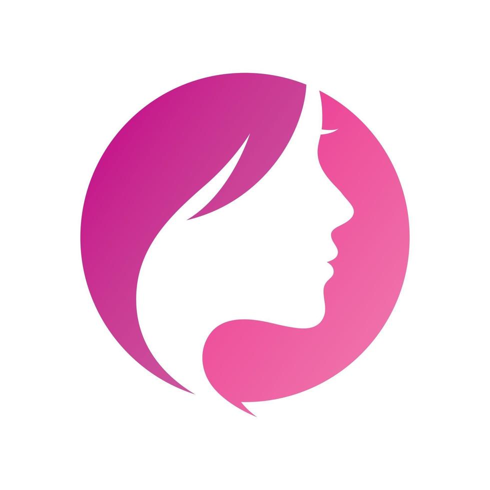 cabello mujer y rostro logo y simbolos vector