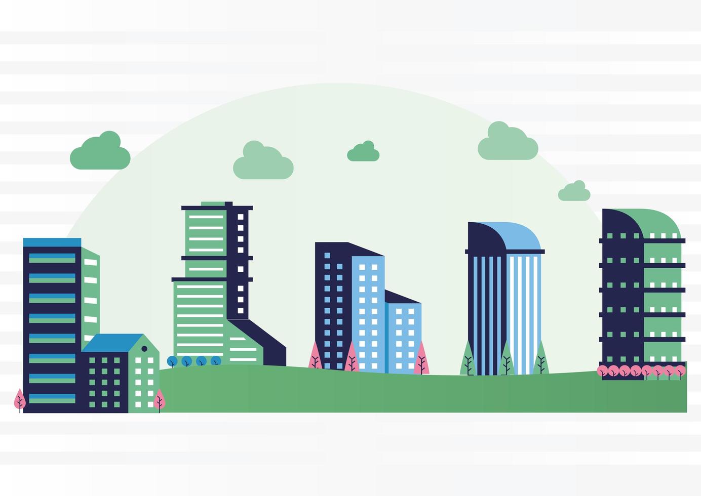 city minimal cityscape scene frame vector