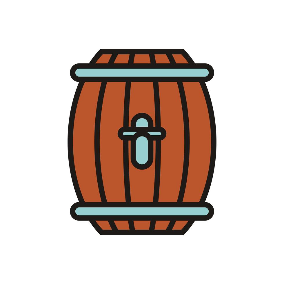 beer barrel drink international day fill style vector