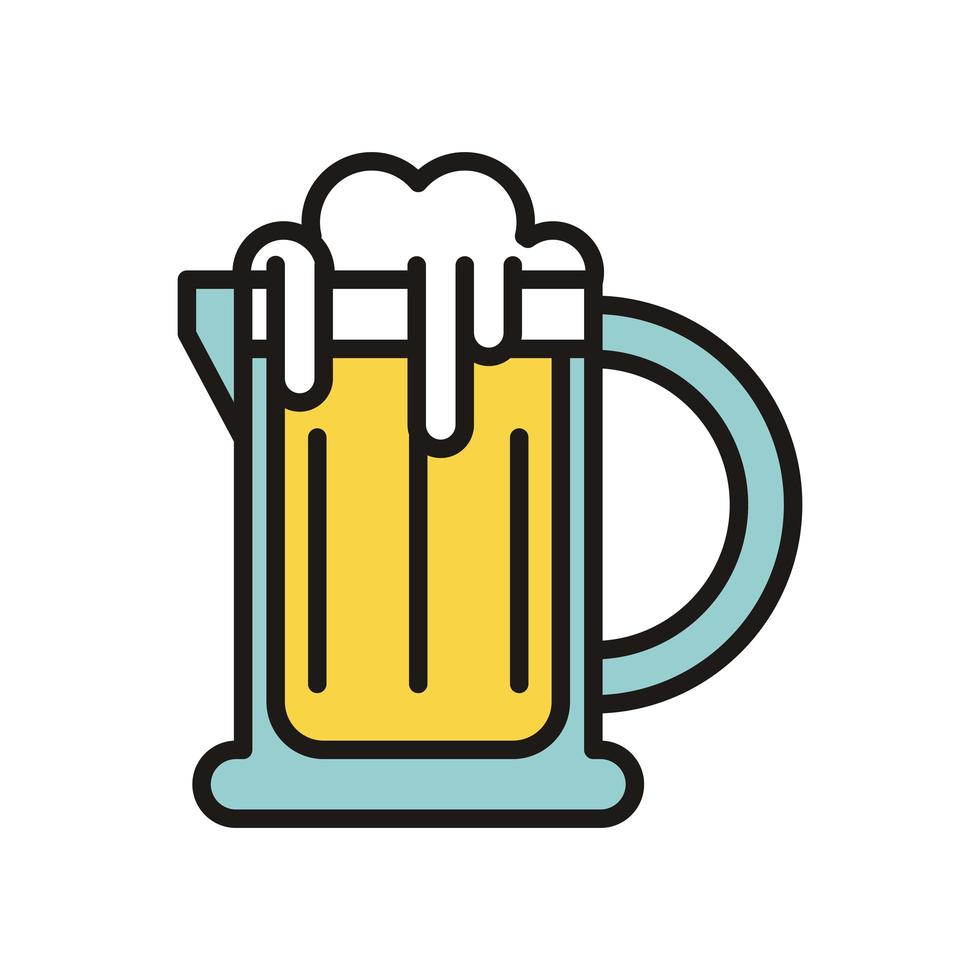 jarra de cerveza, bebida, día internacional, relleno, estilo vector